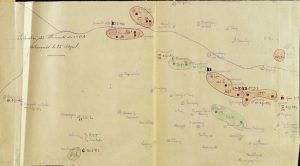 Carte de la disposition du 1er Corps d’Armée le 25 avril 1915