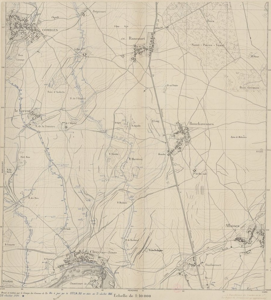 secteur de Combles – Cléry – Rancourt - Bouchavesnes – Allaines fin juillet 1916