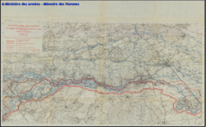 Ligne de front dans le secteur de Craonnelle en mars 1917