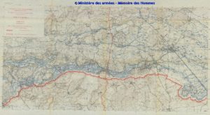 Ligne de partage du front des Ve et VIe Armées en mars 1917