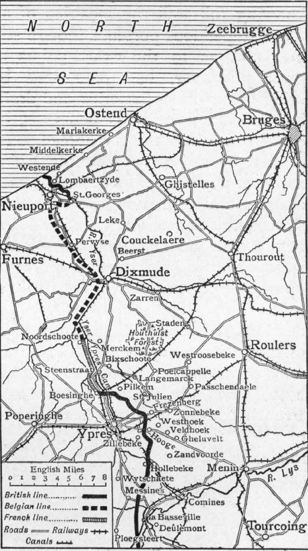 Répartition des 3 armées en Flandres en juillet 1917